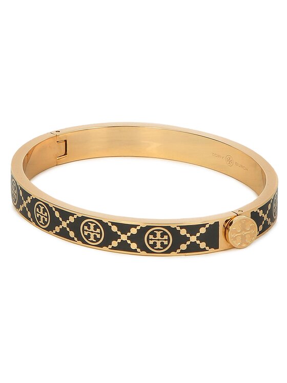 Tory Burch Karkötő Tory Burch T Monogram Hinge Bracelet 150568 Fekete