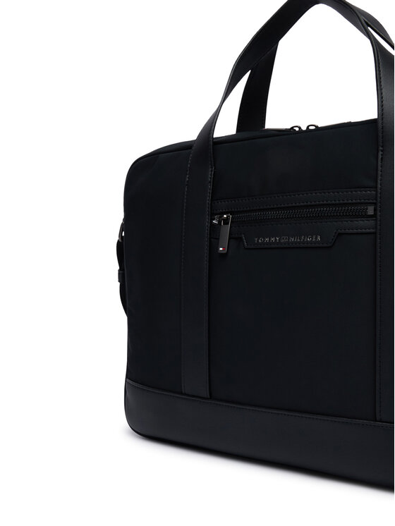 Tommy Hilfiger Nešiojamo kompiuterio krepšys Tommy Hilfiger Th Nylon Computer Bag AM0AM14855 Juoda