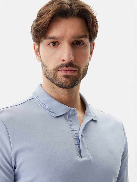 Calvin Klein Calvin Klein Polo marškinėliai K10K114135 Žydra Regular Fit