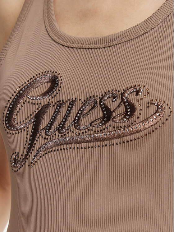 Guess Guess Топ W6YP30 K4380 Світло-коричневий Slim Fit