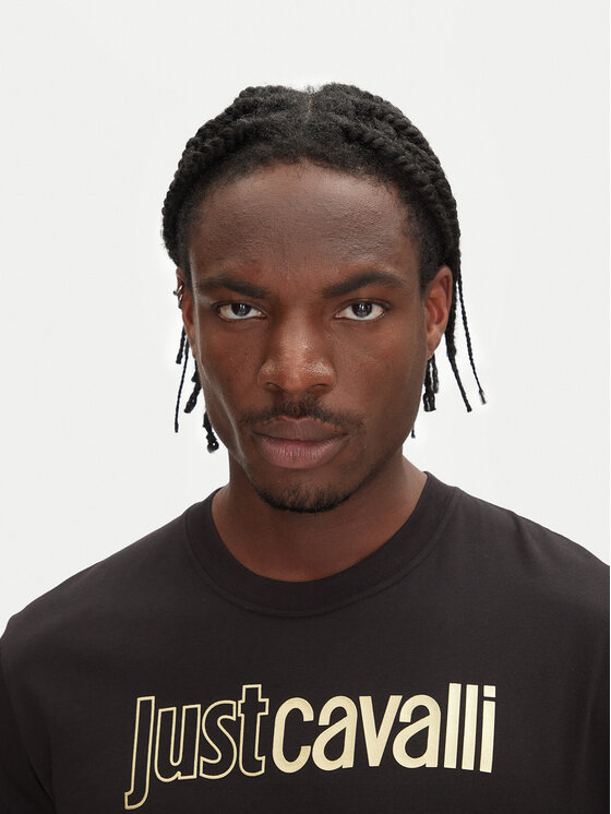 Just Cavalli Just Cavalli Футболка 78OAHT16 Чорний Regular Fit
