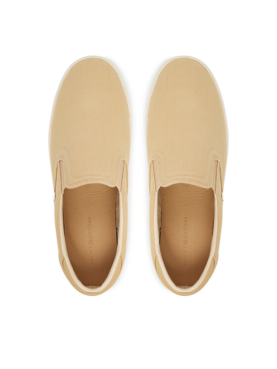 Tommy Hilfiger Гуменки Tommy Hilfiger Th Low Profile Slip On FW0FW09103 Бежов
