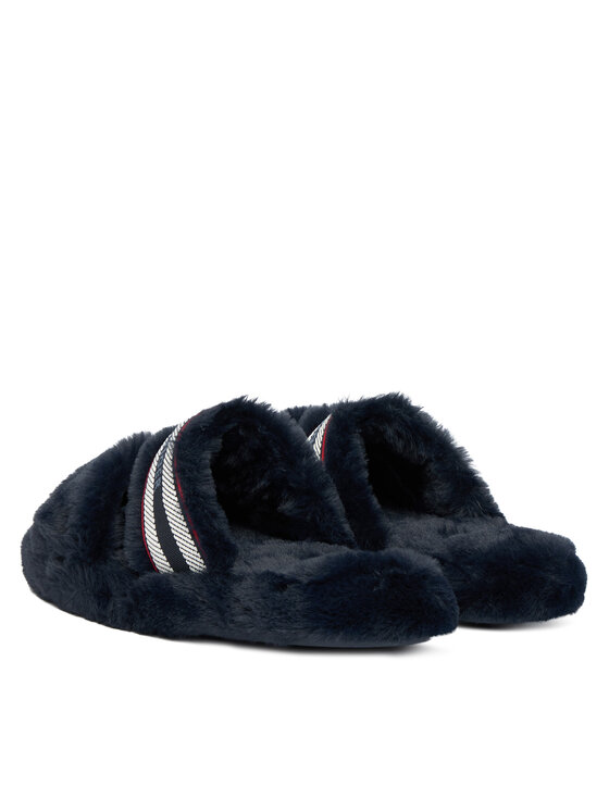 Tommy Hilfiger Naminės šlepetės Tommy Hilfiger Hilfiger Fur Slipper FW0FW08854 Tamsiai mėlyna