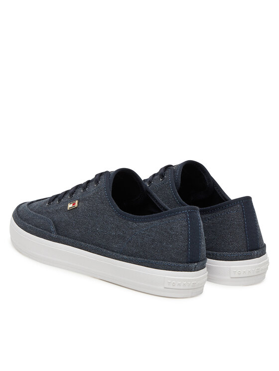 Tommy Hilfiger Sneakers Tommy Hilfiger Washed Canvas Vulc Sneaker FW0FW08894 Blu scuro