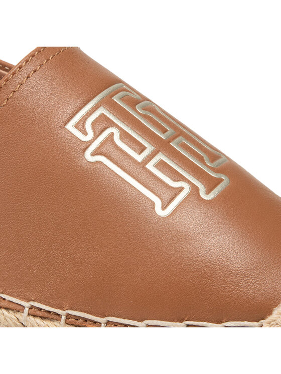 Tommy Hilfiger Espadrile Tommy Hilfiger Feminine Leather Espadrille FW0FW05653 Rjava