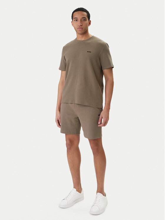 BOSS BOSS Camiseta Waffle 50535891 Marrón Regular Fit