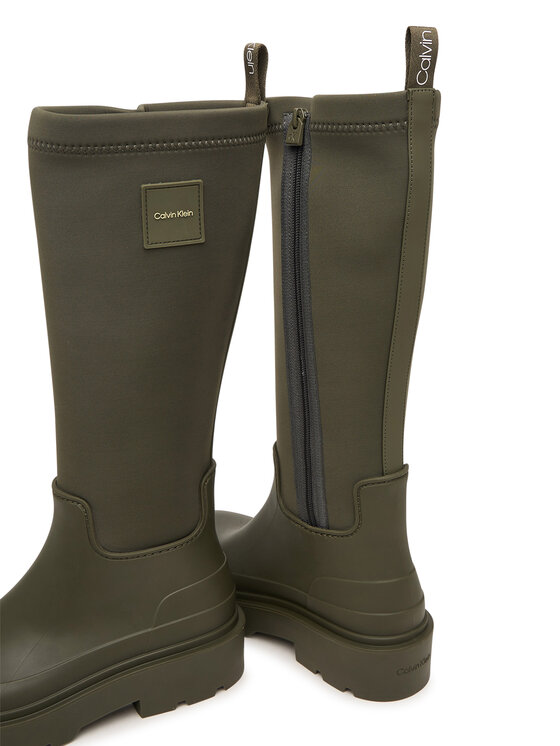 Calvin Klein Gumáky Calvin Klein Rainboot High Rubber Neo HW0HW03180 Zelená