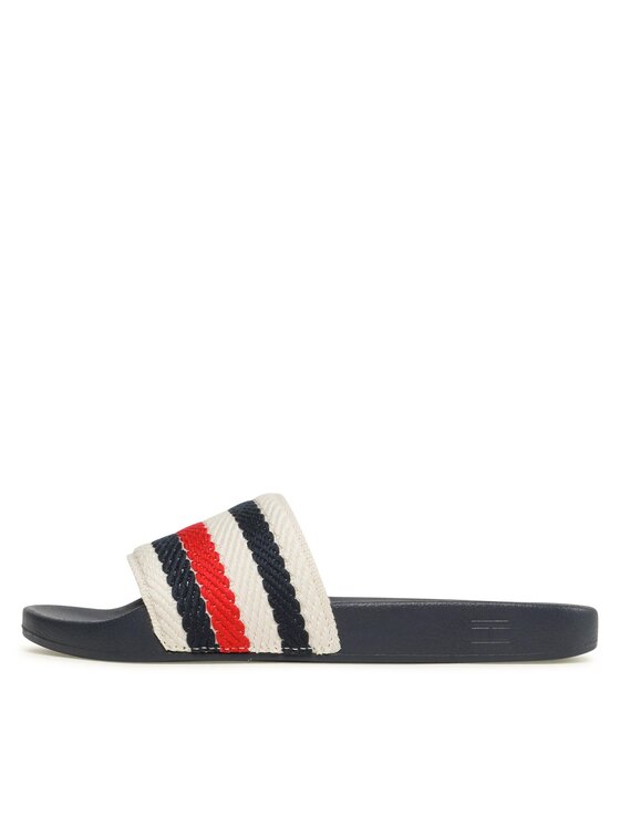 Tommy Hilfiger Klapki Tommy Hilfiger Essential Pool Slide FW0FW07151 Écru