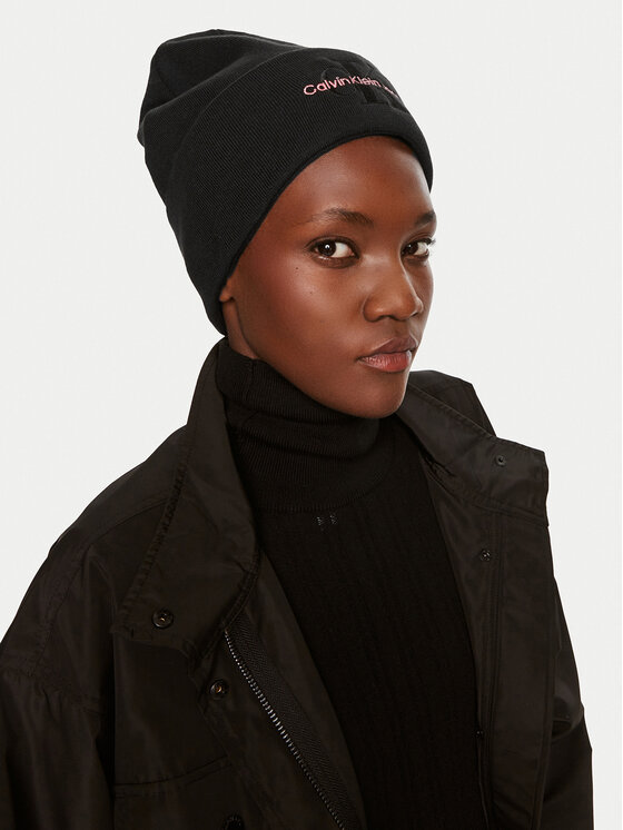 Calvin Klein Căciulă Calvin Klein Mono Logo Embro K60K612668 Negru