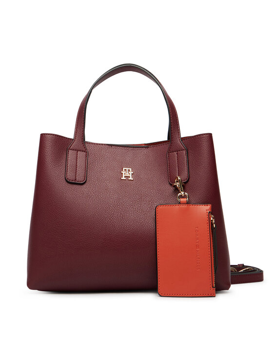 Tommy Hilfiger Borsetta Tommy Hilfiger Th Icon Mini Satchel AW0AW18722 Bordeaux