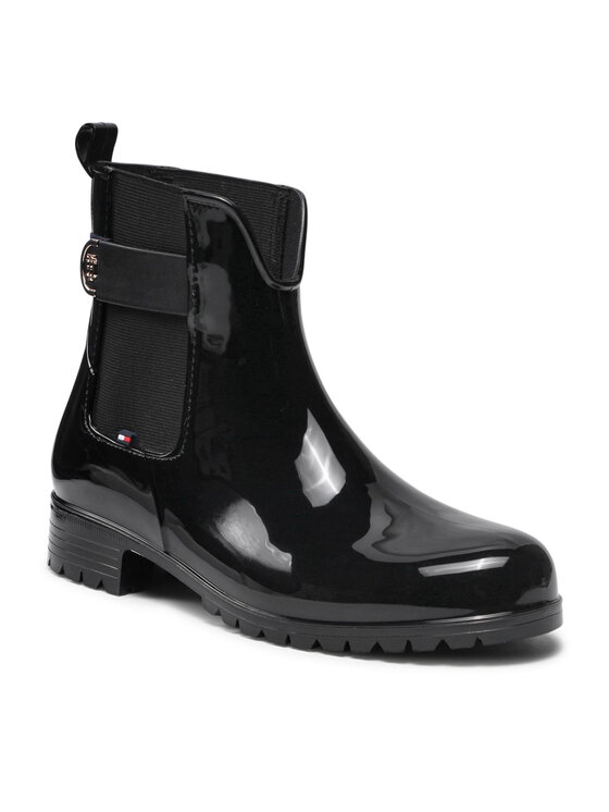 Tommy Hilfiger Kalosze Tommy Hilfiger Hardware Rainboot FW0FW05968 Czarny