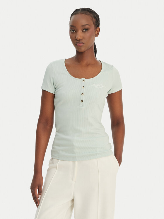 Guess Guess Camiseta GUESS x NORTH SAILS W6GP01 K2658 Verde Regular Fit