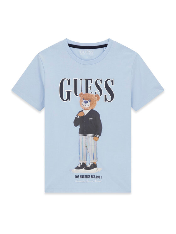 Guess Guess Póló L6GI09 K8HM4 Kék Regular Fit