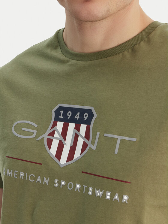 Gant Gant T-shirt Archive Shield 2003199 Verde Regular Fit
