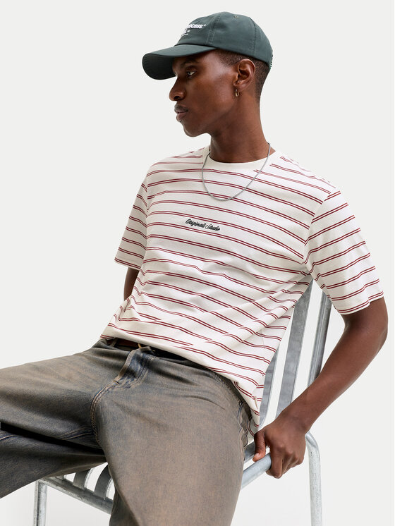 Jack & Jones Jack & Jones Camiseta Norrebro Stripe 12291021 Écru Regular Fit