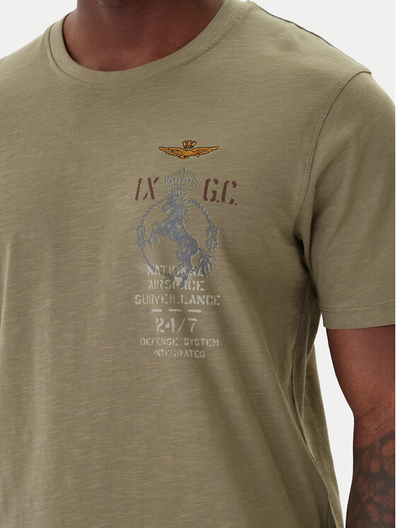 Aeronautica Militare Aeronautica Militare Camiseta 261TS2543UJ00686 Verde Regular Fit