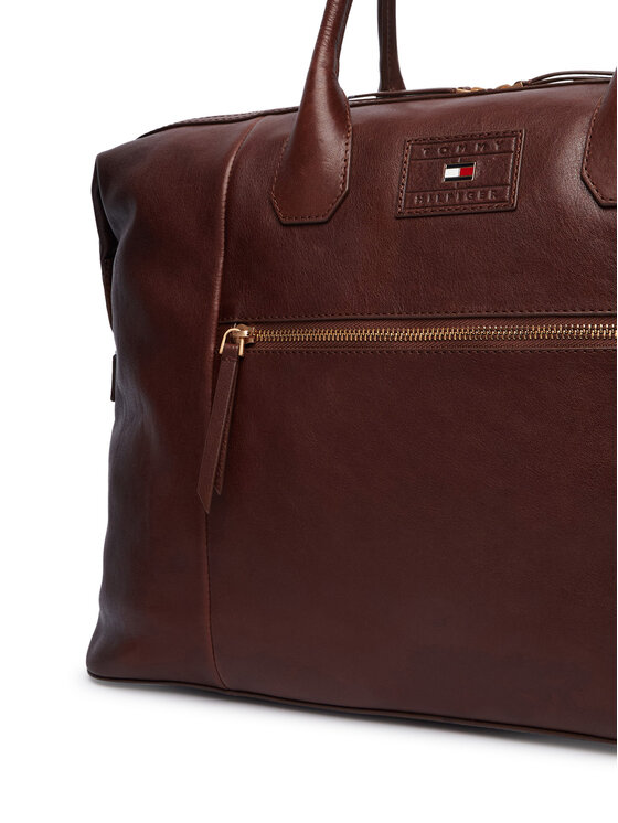 Tommy Hilfiger Чанта за уикенд Tommy Hilfiger Th Casual Leather Duffle AM0AM14745 Кафяв