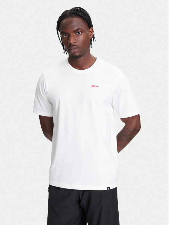 adidas adidas Футболка Pennant Trim Graphic JL9226 Білий Regular Fit