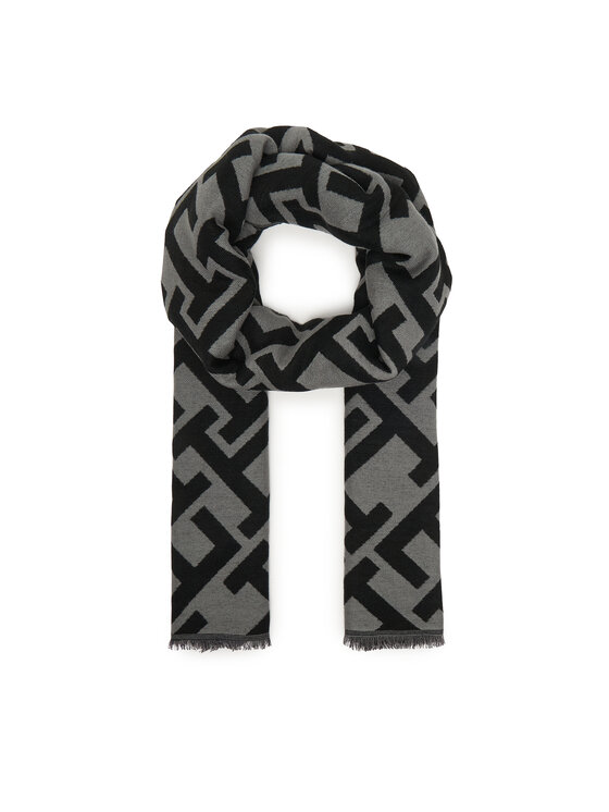 Tommy Hilfiger Šal Tommy Hilfiger Th Monogram Heavy Scarf AW0AW18051 Crna