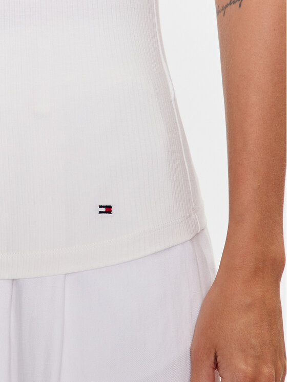 Tommy Hilfiger Tommy Hilfiger Top WW0WW38635 Bijela Slim Fit