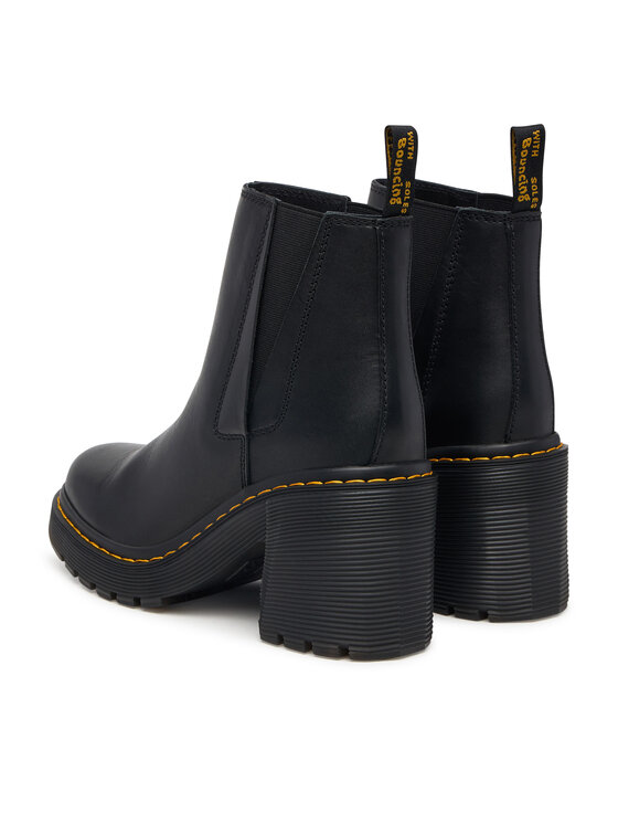 Dr. Martens Μποτάκια Dr. Martens Spence Leather Flared Heel DM26440001 Μαύρο