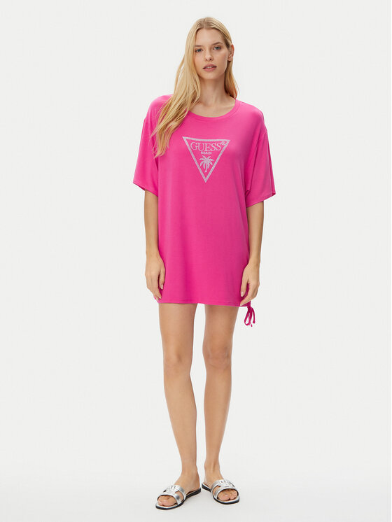 Guess Guess Футболка E4GI00 K68D2 Рожевий Regular Fit