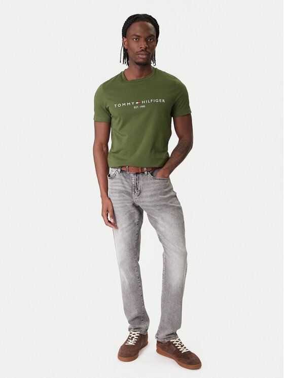 Tommy Hilfiger Tommy Hilfiger Majica Logo MW0MW11797 Zelena Slim Fit