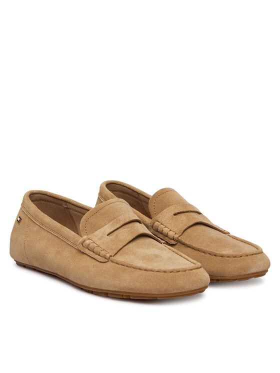 Tommy Hilfiger Mokaszin Tommy Hilfiger Flag Soft Suede Driver Loafer FW0FW08558 Barna