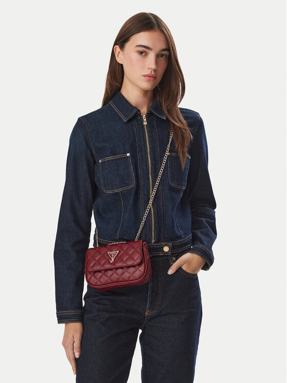 Guess Rankinė Guess J5YZ17 WGT10 Tamsiai raudona
