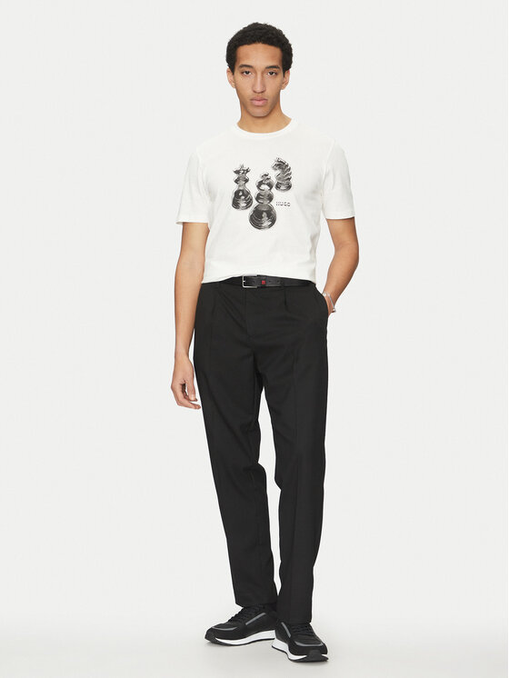HUGO HUGO T-shirt Dischach 50532918 Écru Regular Fit