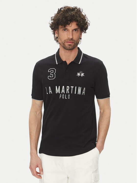 La Martina La Martina Polo Yeshayahu MAP320 PK001 Nero Regular Fit