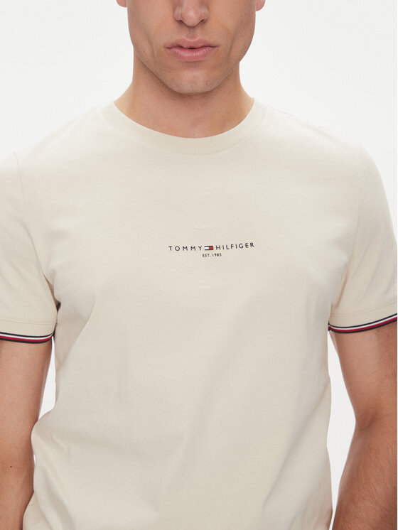 Tommy Hilfiger Tommy Hilfiger Póló Logo MW0MW32584 Bézs Regular Fit