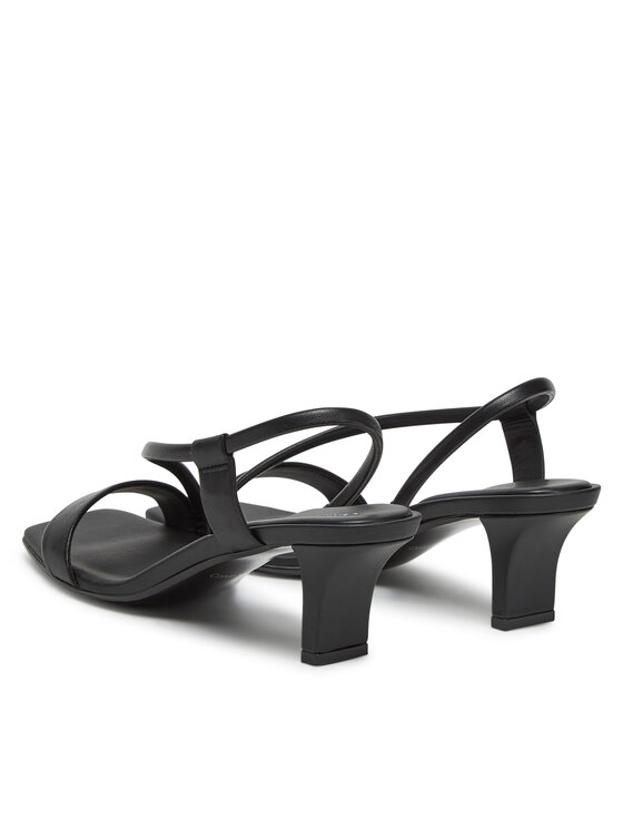 Calvin Klein Sandali Calvin Klein Heel Sandal 50 Squared Lth HW0HW02534 Nero