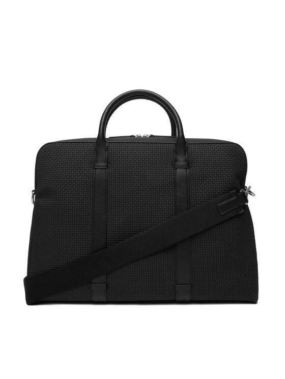 Calvin Klein Portatīvā datora soma Calvin Klein Embossed Woven Commuter LV04D3207G Melns