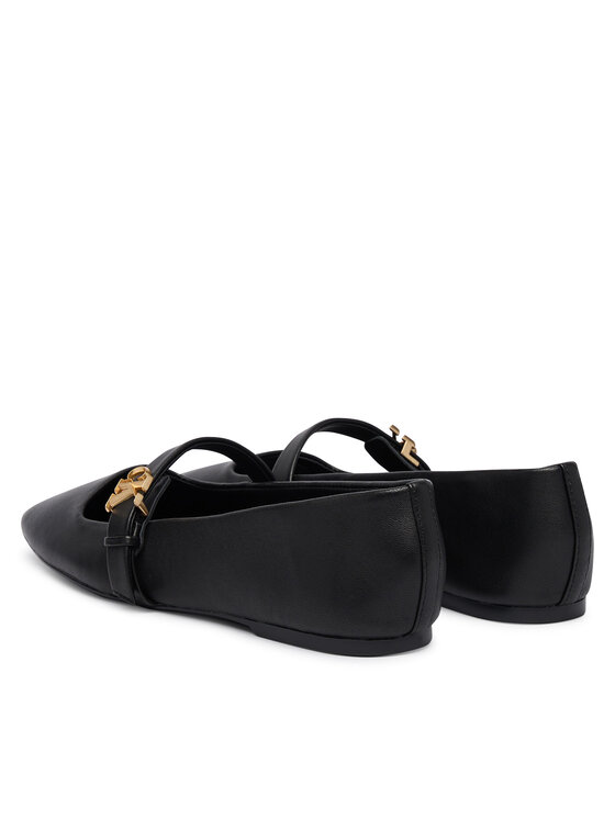 Calvin Klein Baleríny Calvin Klein Squared Ballerina Mj Lth Mg Hdw HW0HW03430 Černá