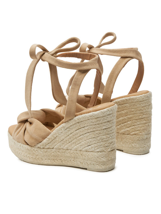 Manebi Еспадрильї Manebi Hamptons Wedge Espadrilles With Knot M 1.1 WS Бежевий