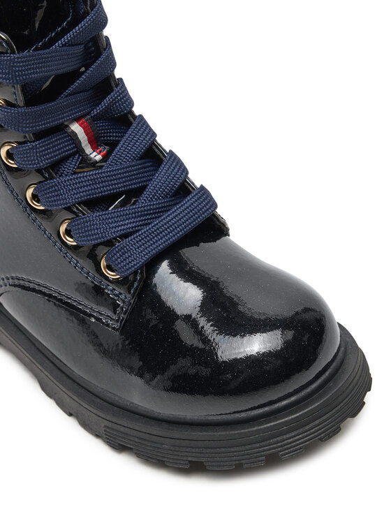 Tommy Hilfiger Cizme Tommy Hilfiger Lace-Up Bootie T1A5-33564-1237 M Bleumarin