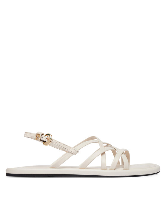 Tommy Hilfiger Sandales Tommy Hilfiger Flat Strappy FW0FW09220 Krēmkrāsas