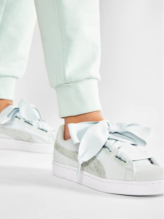 Puma Сникърси Puma Basket Heart Canvas 366495 03 Зелен