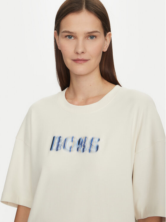 BOSS BOSS T-shirt 50532093 Crema Relaxed Fit
