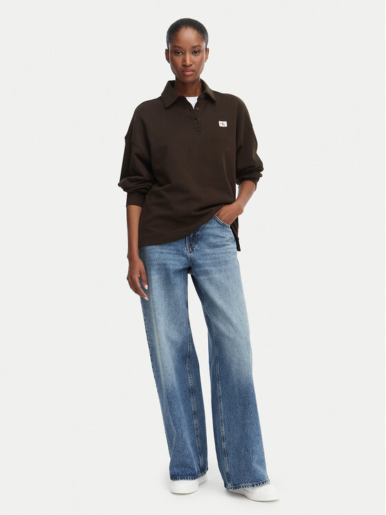 Calvin Klein Jeans Calvin Klein Jeans Μπλούζα LV047G230G Σκούρο καφέ Relaxed Fit