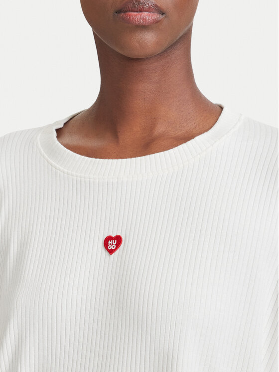 HUGO HUGO Camiseta de pijama Heart 50566668 Crema Relaxed Fit