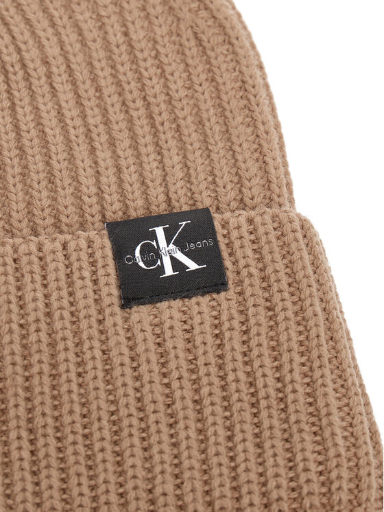 Calvin Klein Jeans Sál és sapka szett Calvin Klein Jeans Monogram Rib Scarf Beanie Set IU0IU00638 Barna