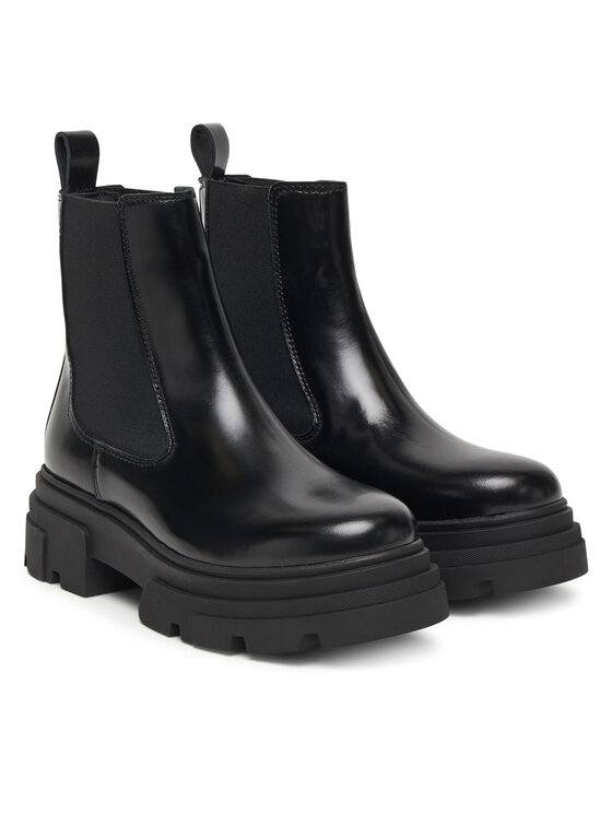 Tommy Hilfiger Боти тип челси Tommy Hilfiger Shiny FW0FW09042 Черен
