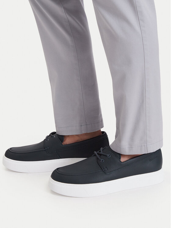 Calvin Klein Félcipő Calvin Klein Hybrid Clean Boat Shoe Lth HM0HM02233 Sötétkék