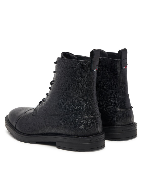 Tommy Hilfiger Gležnjače Tommy Hilfiger Cleated Hilifger Scotch Lth Boot FM0FM06081 Crna