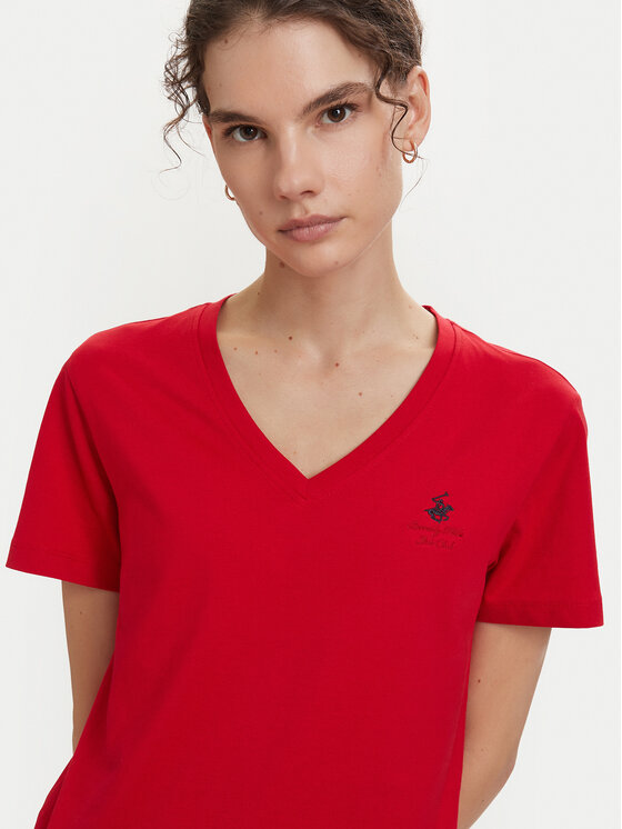 Beverly Hills Polo Club Beverly Hills Polo Club Camiseta P-SS26W-TS516518 Rojo Regular Fit
