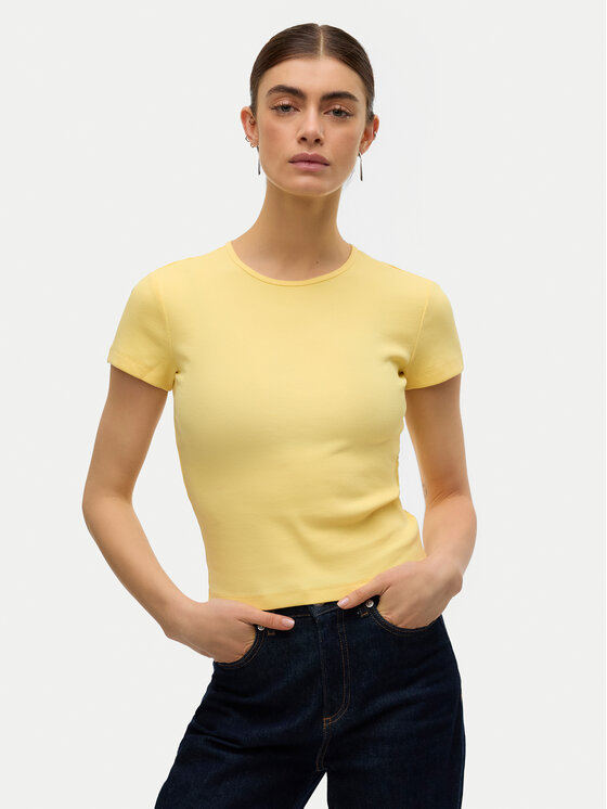 Vero Moda Vero Moda Camiseta Chloe 10306894 Amarillo claro Tight Fit
