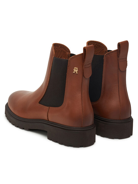 Tommy Hilfiger Kotníková obuv s elastickým prvkem Tommy Hilfiger Cleated FW0FW08766 Hnědá