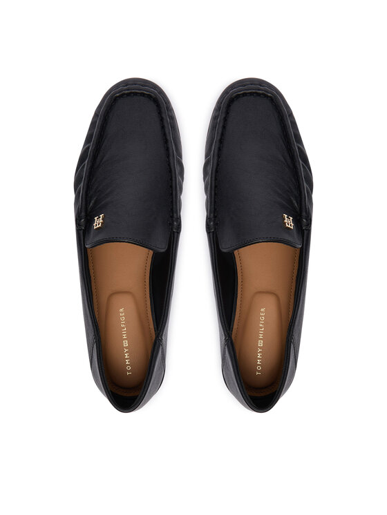 Tommy Hilfiger Лоуфъри Tommy Hilfiger Leather Ruched Toe Loafers FW0FW09250 Черен